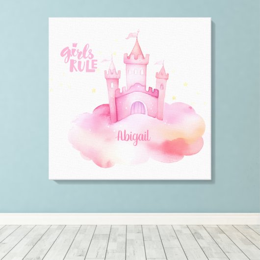 Meisje Regel aanpasbaar Canvas Afdruk (Insitu (Houten vloer))