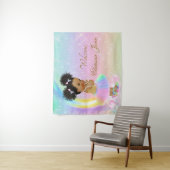 Meisje Regenboog Baby Shower Achtergrond Banner Wandkleed (In situ)