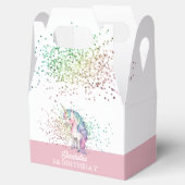 Meisje regenboog glitter magische eenhoorn verjaar bedankdoosjes (Geopend)