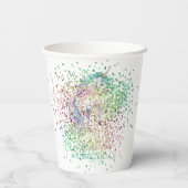 Meisje regenboog glitter magische eenhoorn verjaar papieren bekers (Achterkant)