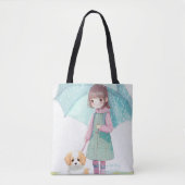 Meisje regendag tote bag (Voorkant)