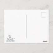 Meisje reist met een kat in een rugzak briefkaart (Achterkant)