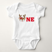 Meisje Rendier Eerste Verjaardag Top Bodysuit (Voorkant)