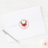 Meisje rendier gezicht vrolijke kerst ronde sticker (Envelop)
