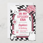 Meisje Retro Ghost Halloween Verjaardag Kaart (Voorkant)
