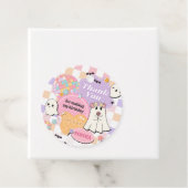 Meisje Retro Groovy Little Boo Verjaardagsfeestje Bedankjes Labels (In situ)