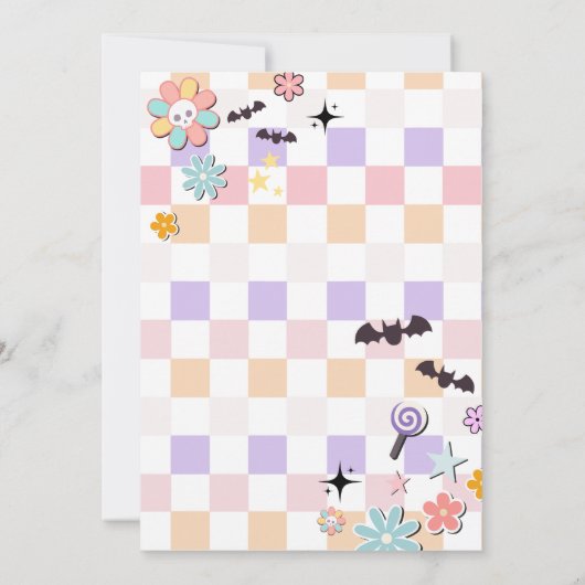 Meisje Retro Groovy Little Boo Verjaardagsfeestje Kaart (Achterkant)