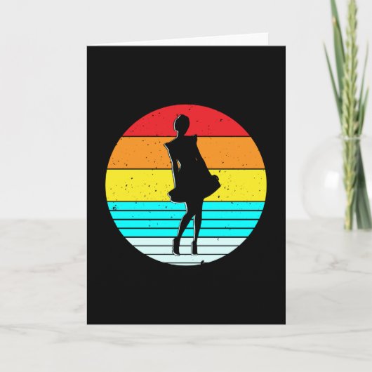 meisje Retro Lover Funny Birthday Gift Idea Kaart (Voorkant)