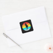meisje Retro Lover Funny Birthday Gift Idea Vierkante Sticker (Envelop)