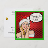  Meisje Retro Pop Art Kerstuitnodiging Kaart (Voorkant / Achterkant)