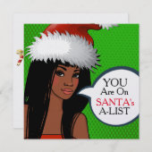 Meisje Retro Pop Art Kerstuitnodiging Kaart (Voorkant / Achterkant)