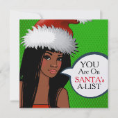 Meisje Retro Pop Art Kerstuitnodiging Kaart (Voorkant)