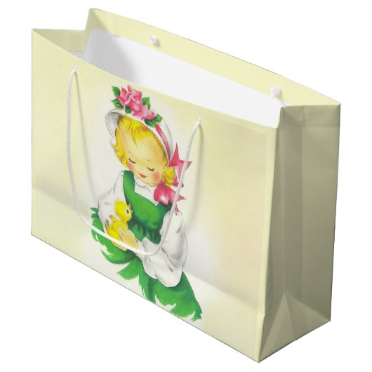  Meisje Retro Schattige Groot Cadeauzakje (Voorkant Gekanteld)