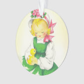  Meisje Retro Schattige Ornament (voorkant)