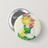 Meisje Retro Schattige Ronde Button 5,7 Cm (Voorkant /achterkant)