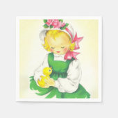  Meisje Retro Schattige Servet (Voorkant)