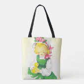  Meisje Retro Schattige Tote Bag (Achterkant)