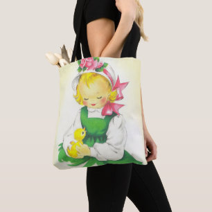 Meisje Retro Schattige Tote Bag