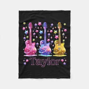 Meisje Retro Taylor Voornaam Gepersonaliseerde Gro Fleece Deken