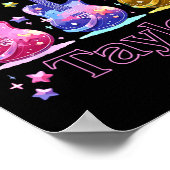 Meisje Retro Taylor Voornaam Gepersonaliseerde Gro Poster (Hoek)