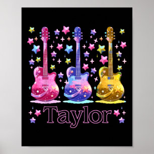 Meisje Retro Taylor Voornaam Gepersonaliseerde Gro Poster