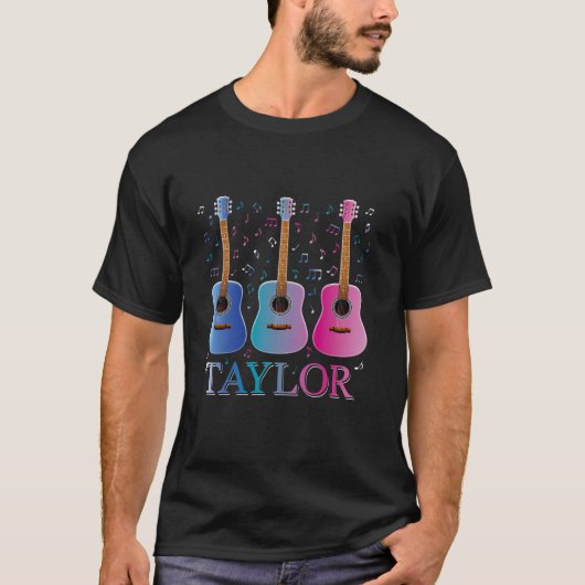 Meisje Retro Taylor Voornaam Gepersonaliseerde Gro T-shirt (Voorkant)