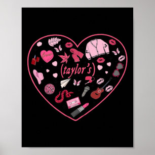 Meisje Retro Taylor Voornaam Gepersonaliseerde Val Poster