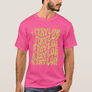 Meisje Retro Taylor Voornaam Persoonlijke Groovy 8 T-shirt