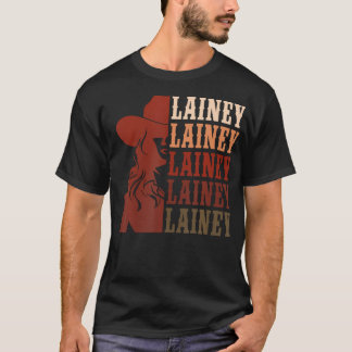 Meisje Retro Voornaam Lainey Gepersonaliseerde Cow T-shirt