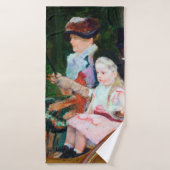 Meisje Riding a Carriage, Mary Cassatt Badhanddoek (Badhanddoek)