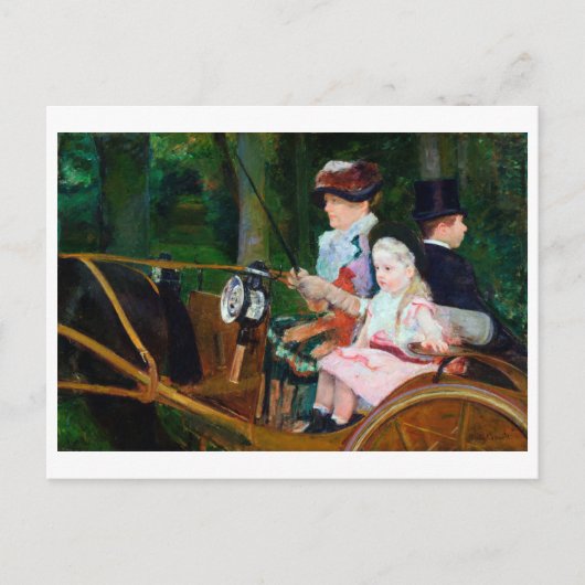 Meisje Riding a Carriage, Mary Cassatt Briefkaart (Voorkant)