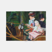 Meisje Riding a Carriage, Mary Cassatt Fleece Deken (Voorkant (Horizontaal))