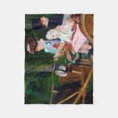 Meisje Riding a Carriage, Mary Cassatt Fleece Deken (Voorkant)