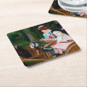 Meisje Riding a Carriage, Mary Cassatt Kartonnen Onderzetters (Schuin)