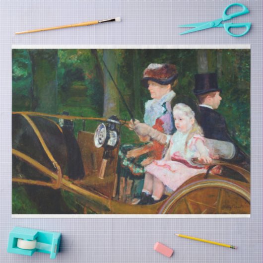 Meisje Riding a Carriage, Mary Cassatt Tissuepapier (Craft)