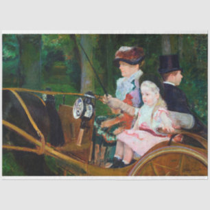 Meisje Riding a Carriage, Mary Cassatt Tissuepapier