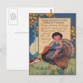 Meisje rijden Turkije Briefkaart (Voorkant / Achterkant)