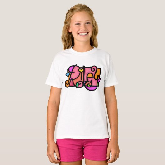 Meisje Riley. T-shirt (Voorkant volledig)