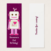 Meisje Robot Dank u Gift Labels Mini Visitekaartjes (Voorkant /achterkant)