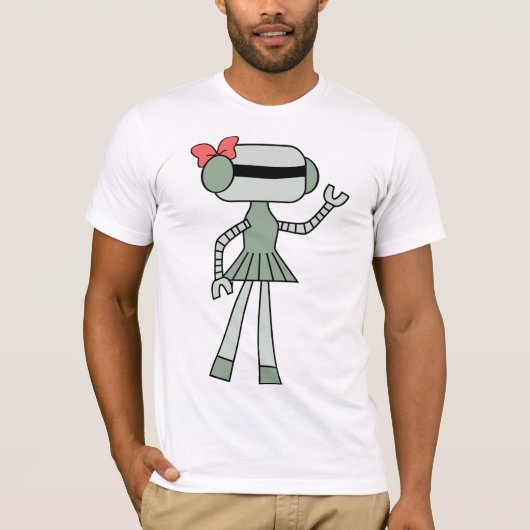 Meisje Robot Mannen T-shirt (Voorkant)