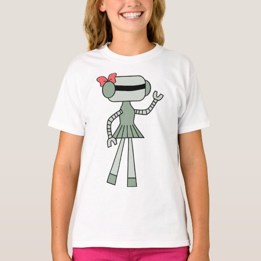 Meisje Robot Meisjes T-shirt (Voorkant)