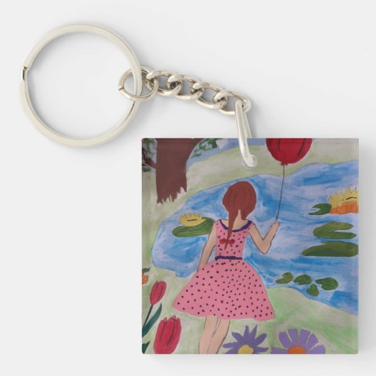Meisje Rode Ballon Sleutelhanger (voorkant)