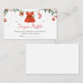 Meisje Rode Kerstman Baby shower Luier Raffle Informatiekaartje (Voorkant / Achterkant)