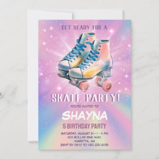 Meisje Roller Skating Verjaardag Kaart