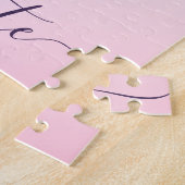  meisje Rollerblading Skater roze Paarse naam Legpuzzel (Zijkant)