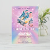 Meisje Rolschaatsen Verjaardag Kaart (Staand voorkant)