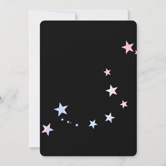 Meisje Rolschaatsen Zwart Neon 8e Verjaardag Party Kaart (Achterkant)