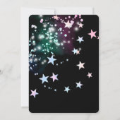 Meisje Rolschaatsen Zwart Neon Verjaardagsfeest Kaart (Achterkant)