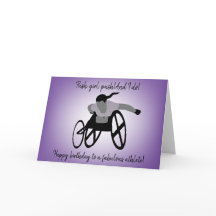 Meisje Rolstoel Atleet Verjaardag Kaart