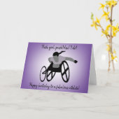 Meisje Rolstoel Atleet Verjaardag Kaart (Gele Bloem)